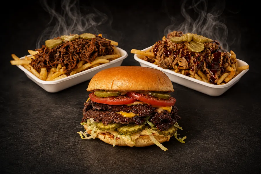 American BBQ smash burger food truck